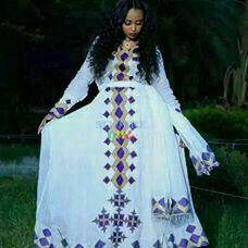 ረዘም ያለ የሀበሻ ቀሚስ  Ethiopian Traditional Long Dress