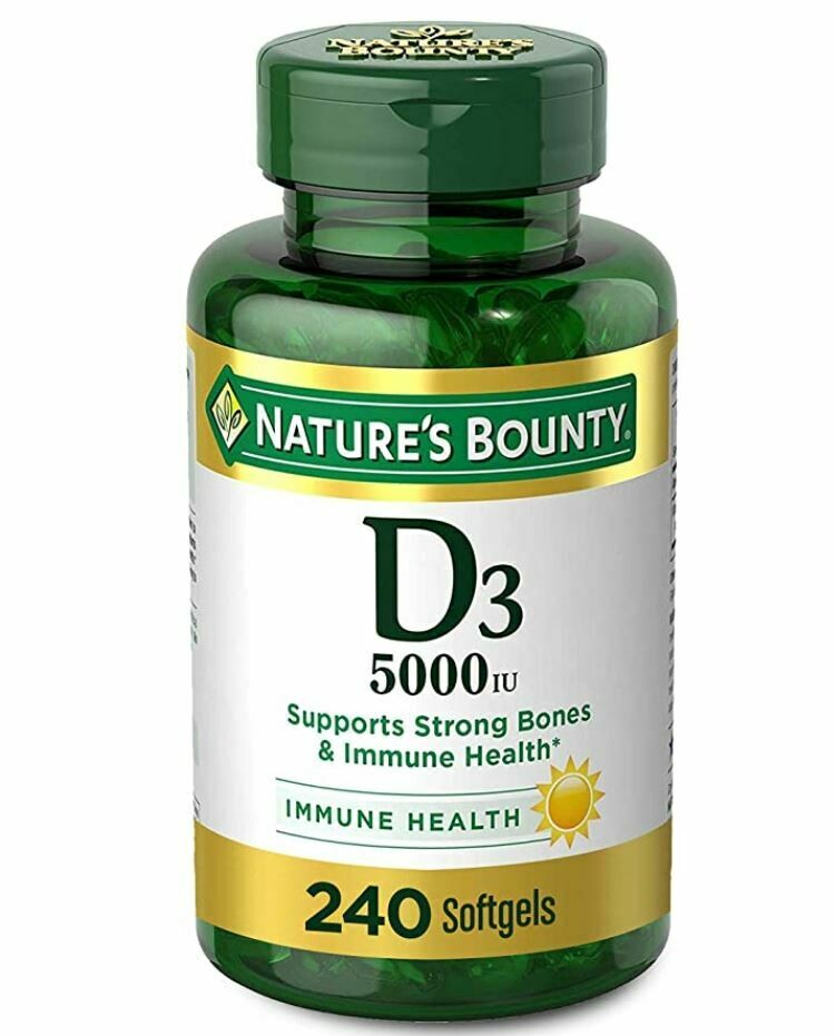 ቫይታሚን ዲ3 Vitamin D3 125 mcg (5000iu), 240 Softgels