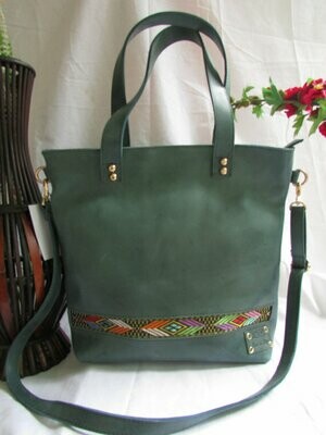 Blue Women Tote -Distressed Leather