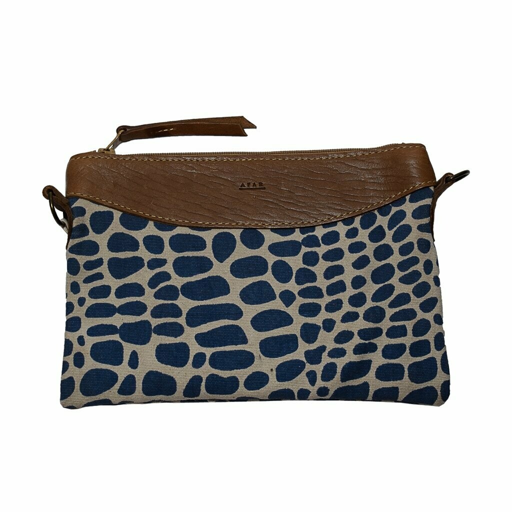 AFAR TAITU CROSS BODY &amp; CLUTCH LEOPARD BLU