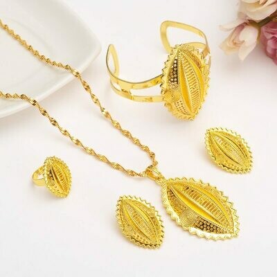 Necklace Earrings Jewelry-Set Habesha Bracelet Men Ethiopian Traditional Gold Wedding-Bridal