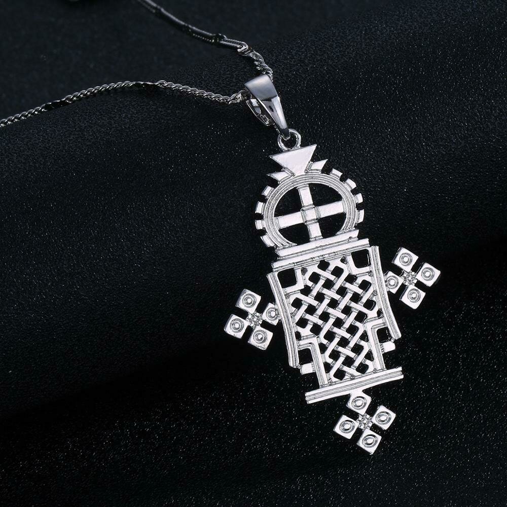 Ethiopian Gold Color Cross Pendant Necklace Eretrian Coptic Crosses Jewelry