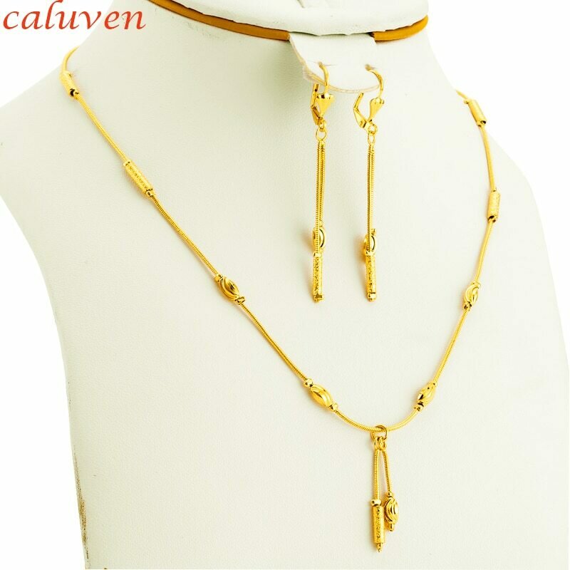 Jewelry-Sets Beads Ethiopian Gold-Color Women Round Party-Decoration