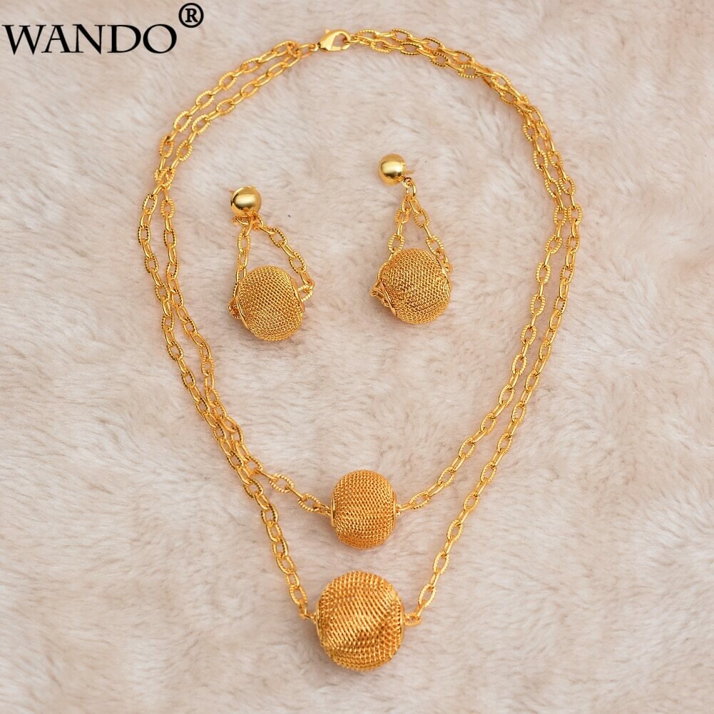 Women Jewelry WANDO Nigeria Ethiopian/middle-east/African Bead Classic Gold-Color