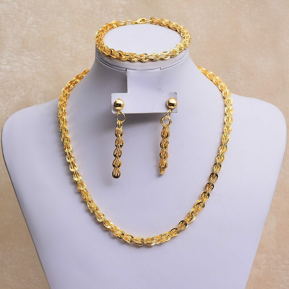 Necklace Earrings Jewelry-Sets Phoenix-Tail WANDO Gold-Color Wedding-Gifts/ethiopian