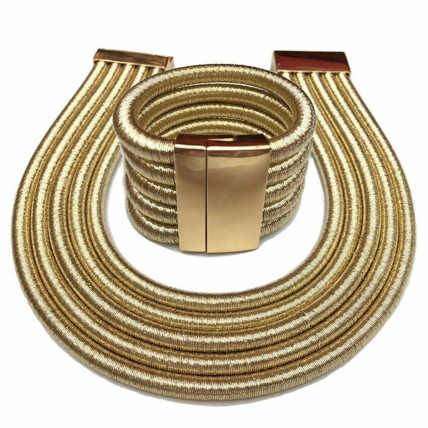 Necklace Women Jewelry-Set Bracelet Ethiopian Choker African Fashion Magnetic Buckle