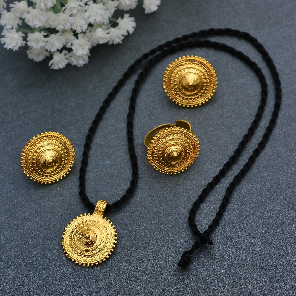 Jewelry-Sets Necklaces-Earrings Ethiopian-Pendant Wedding-Jewellery Wando-Dubai African