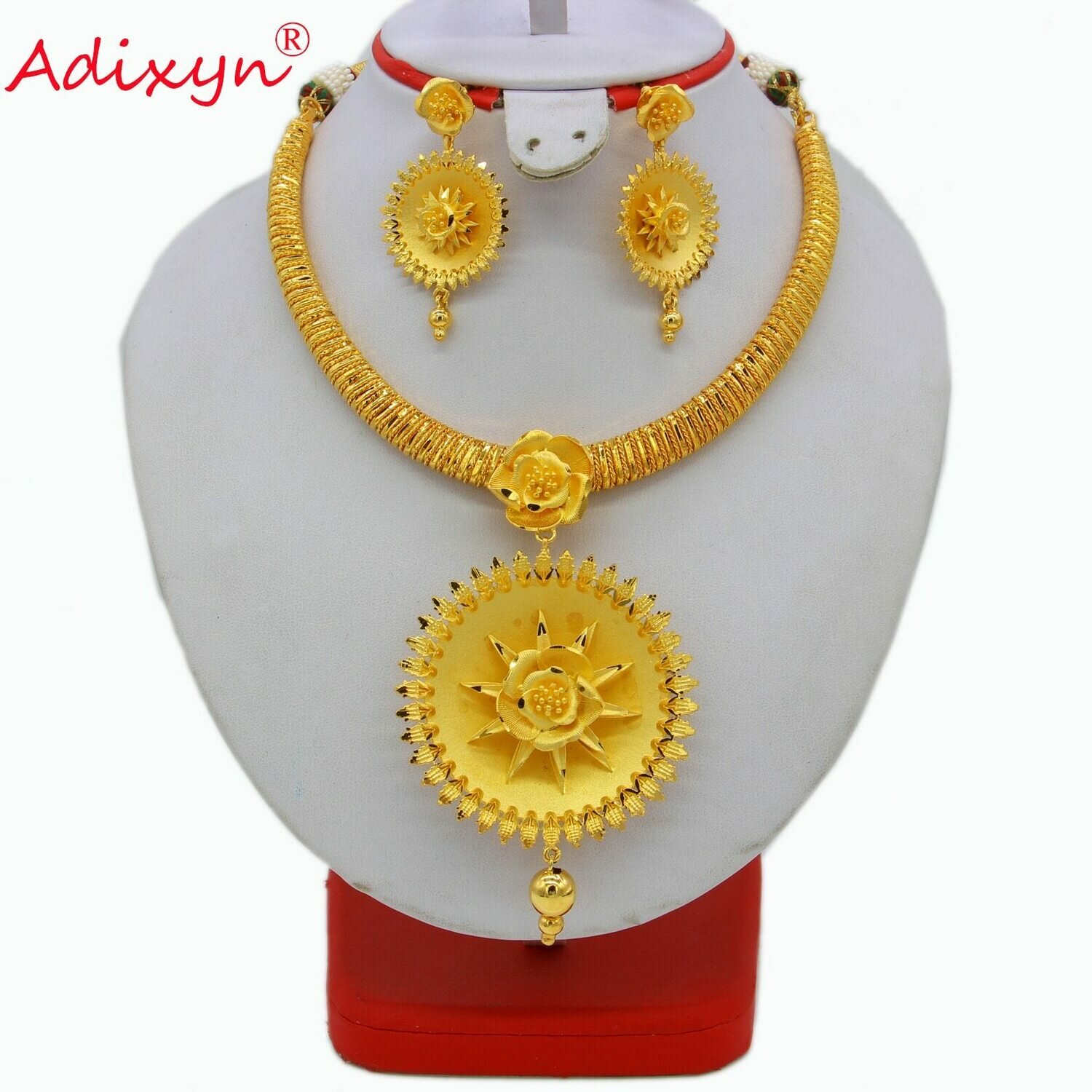 Jewelry-Set Earrings Necklace Gold-Color/copper-Jewelry African/ethiopian India Wedding-Gifts