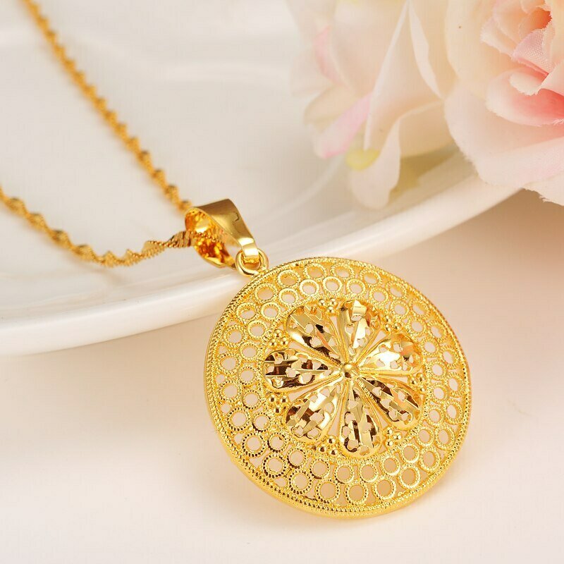 Necklaces Pendant Cuba/ethiopian Jewelry-Accessories Gold-Filled Women for Arab Best-Gift