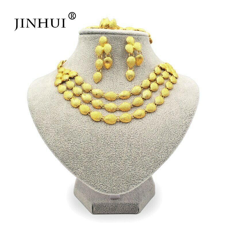 Bangles Jewelry-Sets Ethiopian 24k-Gold-Color Necklace Earring Eritrea Gifts Women African