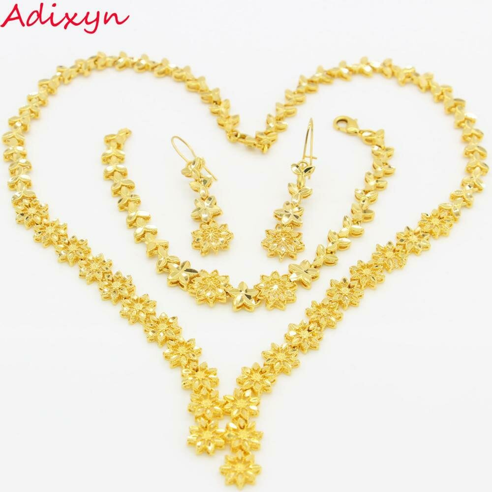 Bridal-Jewelry-Set Ethiopian Earrings/bracelet Gold-Color Nigeria/arabic-Items Luxury
