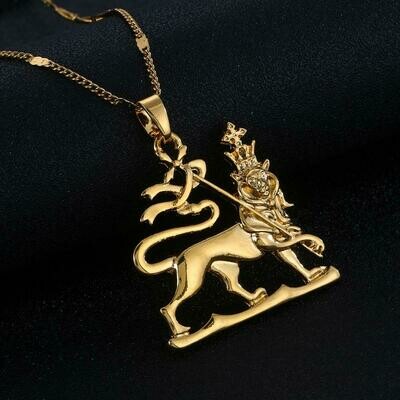 Necklace Trendy Jewelry Ethnic-Chain Ethiopian Lion Pendant Gifts Judah Gold-Color of