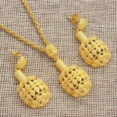 Jewelry-Sets Necklaces-Earrings Ethiopian-Pendant Dubai Kenya Sudan Gold-Color Nigeria