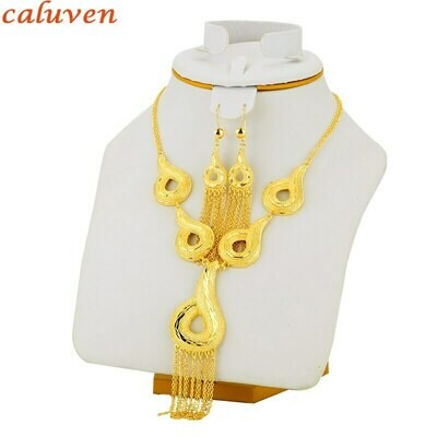 Jewerly-Set Ethiopian Necklace/pendant Shell Gift Gold-Color-Sets Women for Arabic/nigeria