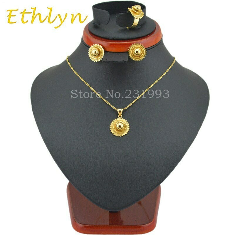 Jewelry-Sets Ethiopian Holesale Gold-Color African Ethly S48B Joias Ouro Promotion
