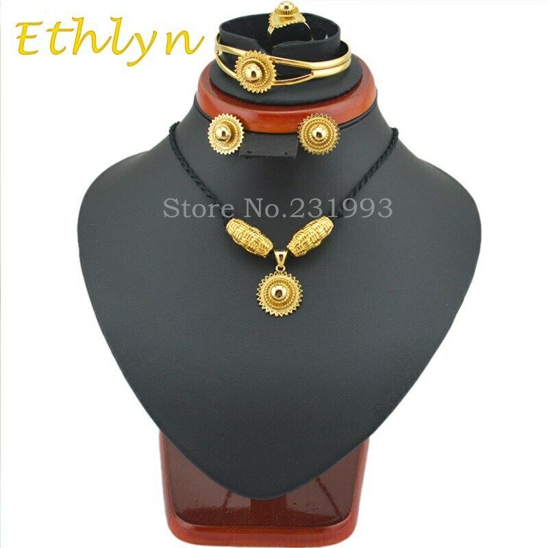 Jewelry-Sets Ethiopian Ethlyn Five-Pcs-Sets Design Fashion DIY for Festival S48A 22KGP