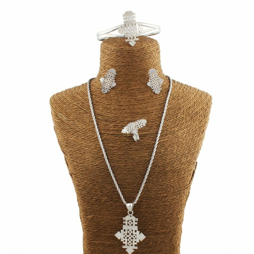 Jewelry Ethiopian Coptic African Gift Bride Earring/ring-Set Adixyn