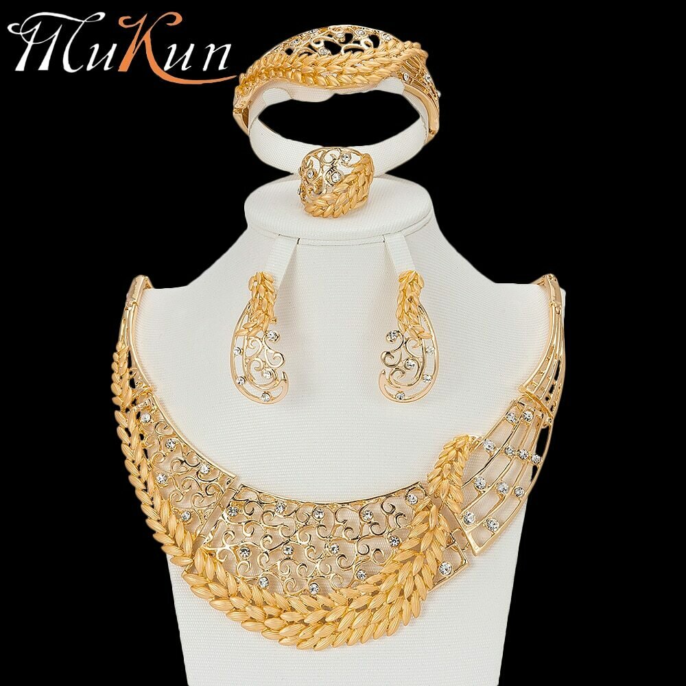 Jewelry-Set Women Necklace African-Beads Crystal Wedding Nigerian Mukun for Ethiopian