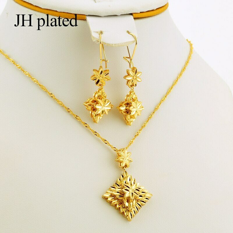 Jewelry-Sets Wedding-Gift Pendant/earring Africa Nigerian Women's Jhplated with