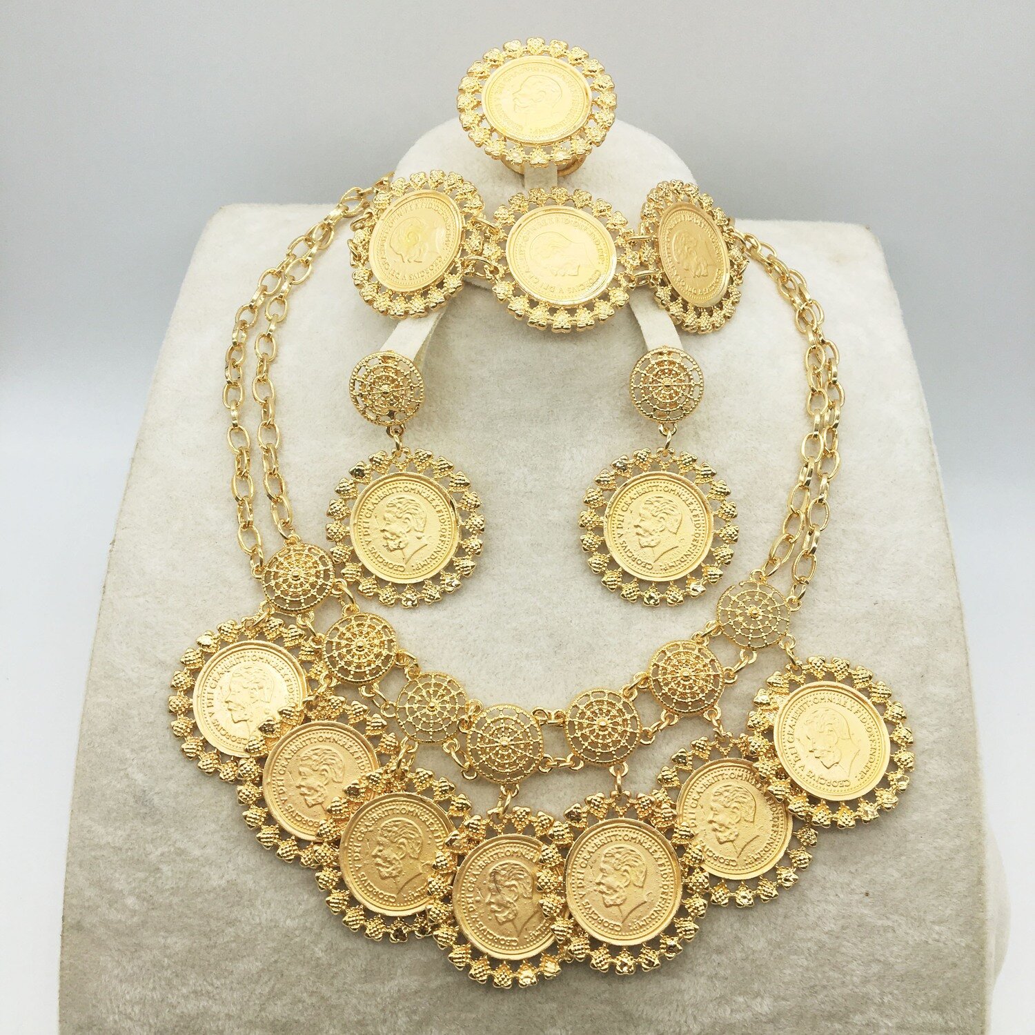 Dubai Gold Jewelry-Set Wedding-African-Beads Women Nigerian Fashion for Ethiopian New-Design
