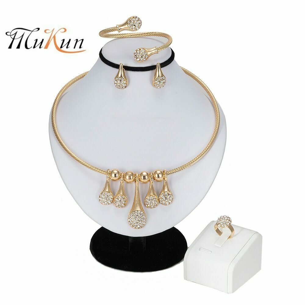 Jewelry-Sets Ethiopian African-Beads Indian Wedding Dubai Gold-Color Fashion Women MUKUN