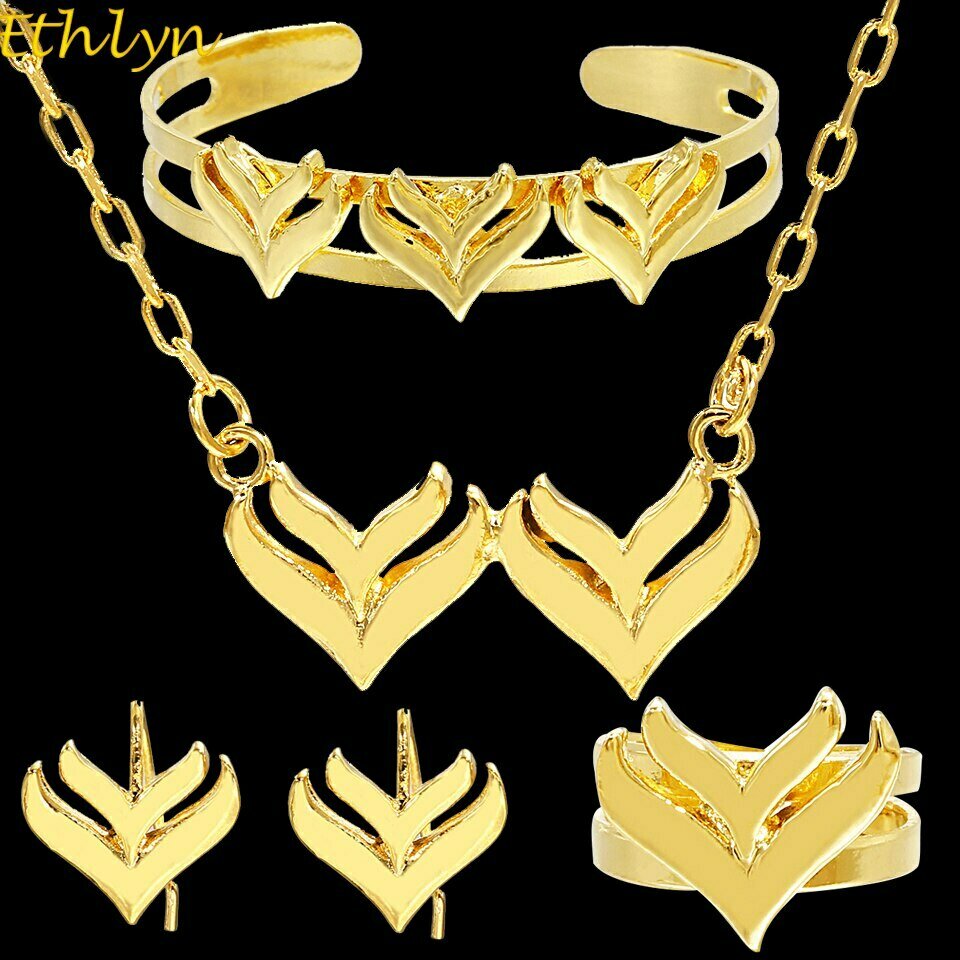 Jewelry-Sets Ethiopian Fashion-Set Ring/bangle Ethlyn Childre Gold-Color Baby Kids Arab