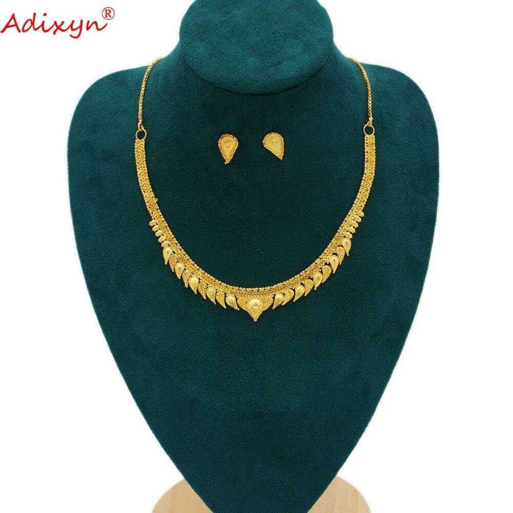 Wedding-Jewelry-Set Ethiopian Neck-Chain/earrings Gifts Girls Women Copper-African/dubai