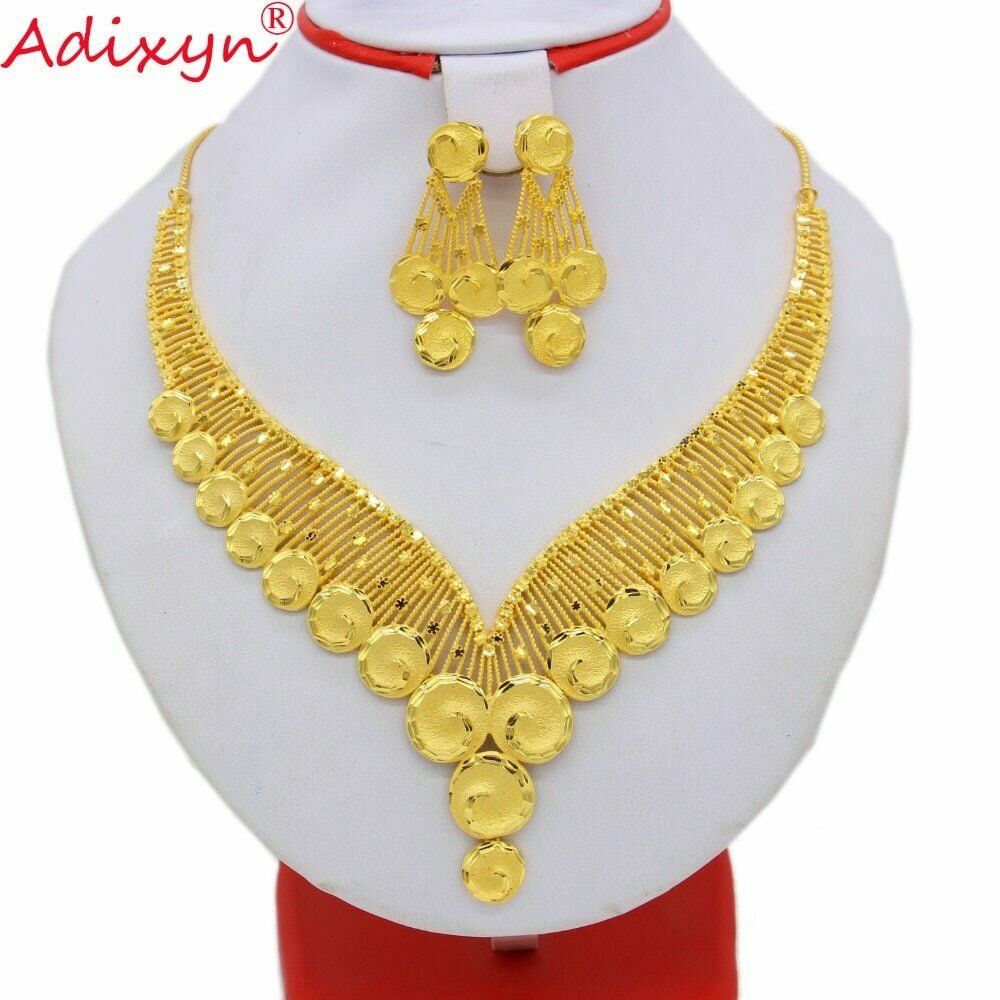Jewelry-Set Necklace Earrings Gold-Color/copper-Jewelry African/ethiopian Wedding-Gifts