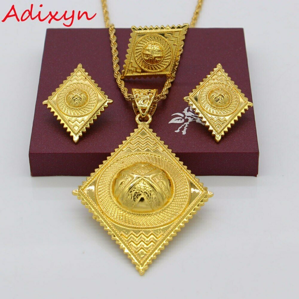 Jewelry-Set Ethiopian Gold-Color Eritrean/arabic Gifts Fashion African Adixyn Wedding