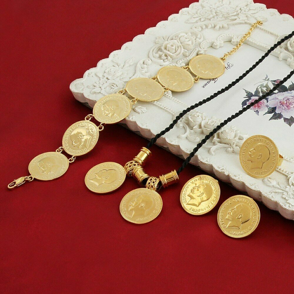 Bracelet Necklace Jewelry Turkey Coin-Ethiopian Afican Gold Pendant Middle-East Mexico
