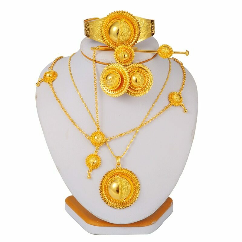 Jewelry-Sets Ethiopian Gold Dubai African Collares Wedding-Gift Bridal Women for Habesha