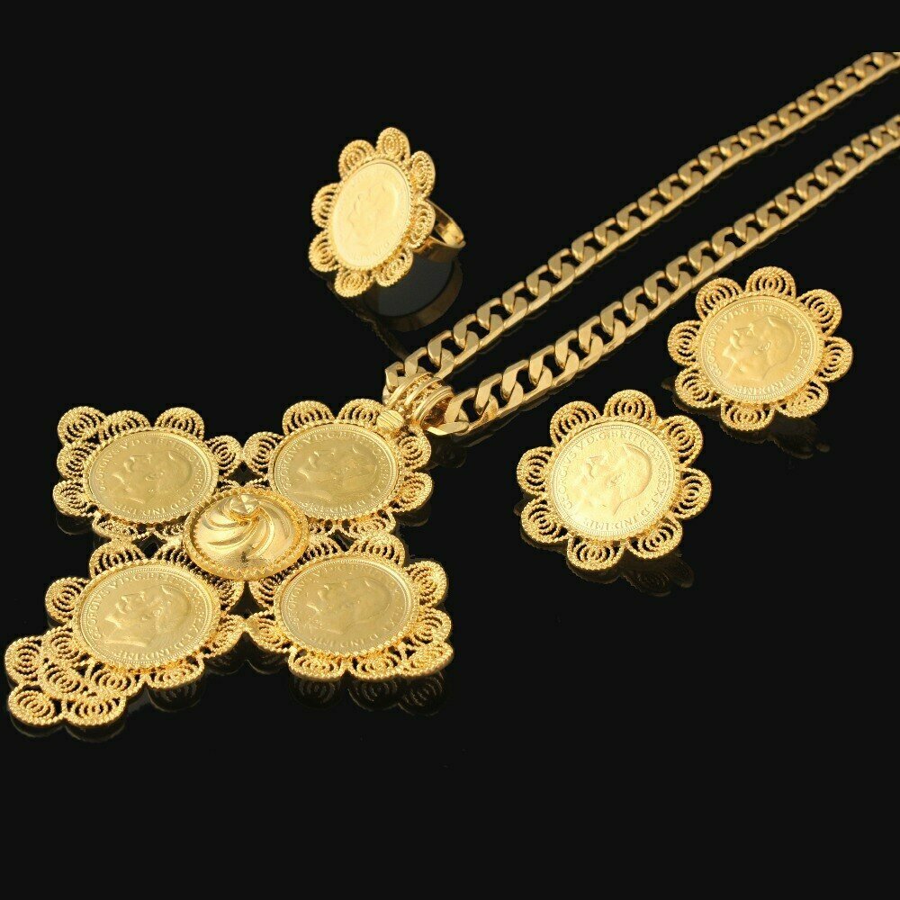 Jewelry-Sets Wedding-Habesha Cross-Ethiopian African Gold-Filled Women Newest for Big-Size