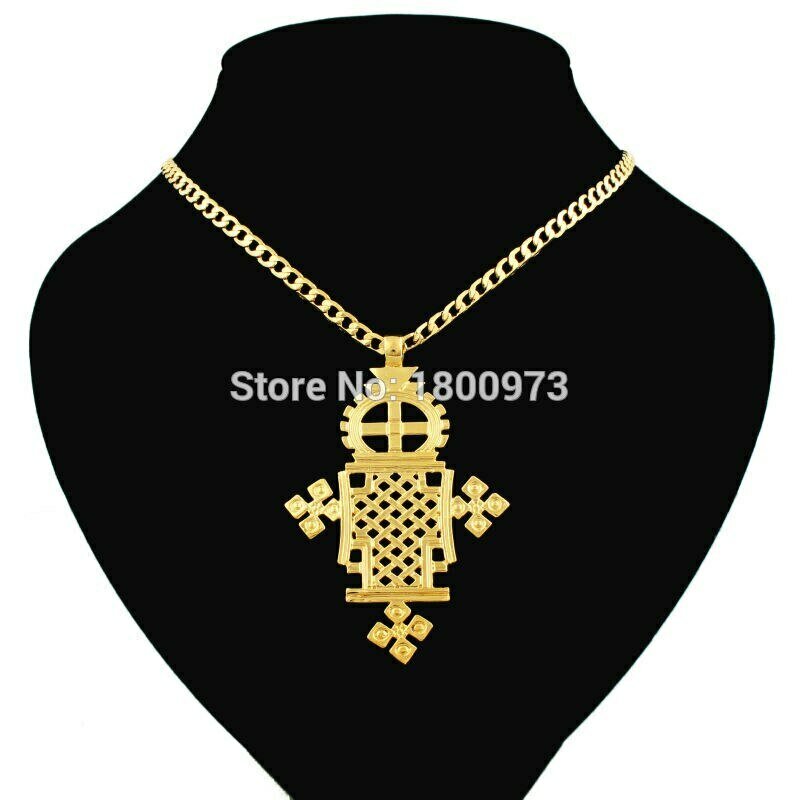 Pendant Necklace Ethiopia-Item Jewelry-Africa Adixyn Gold-Color Men Women Cross Gift