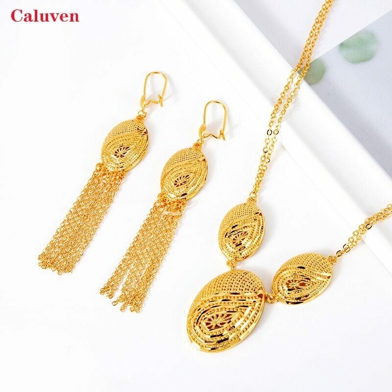 Jewelry-Sets Eritrean African Necklace Ethiopian Gold-Color Women