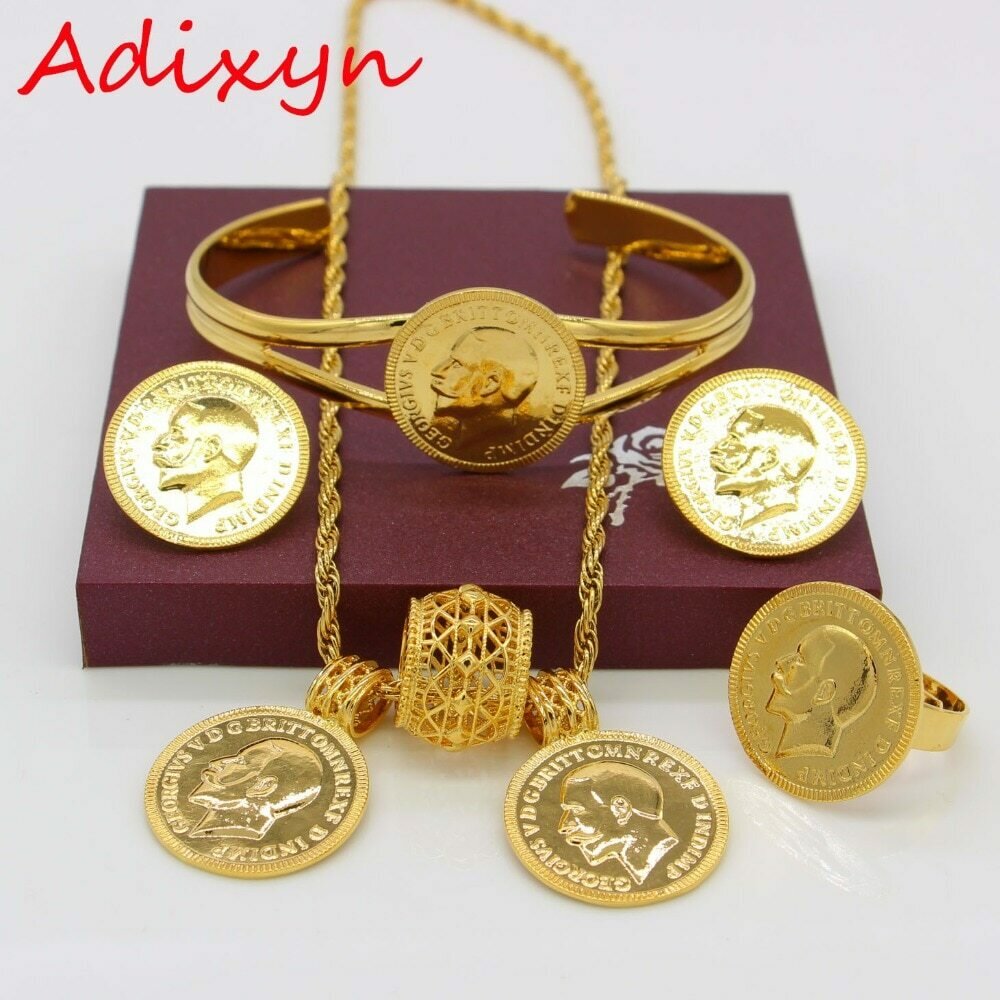 Coin-Jewelry-Set Ethiopian Necklace Habesha Gift Ring/bangle Gold-Color Wedding-Eritrea/africa