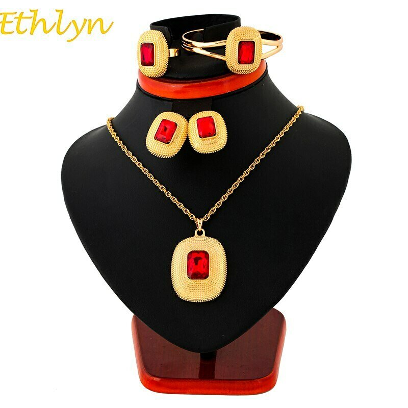 Bangle Earrings Jewelry-Sets Necklaces Ethiopian Gift Wedding-Habesha Bride Ethlyn Africa