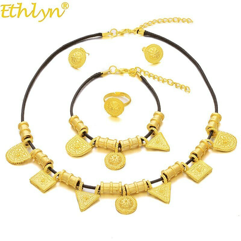 Small-Sets Jewelry Ethlyn Gold-Color Ethiopia/eritrean Women Rope Wedding for Women/Wedding-jewelry-sets/S203