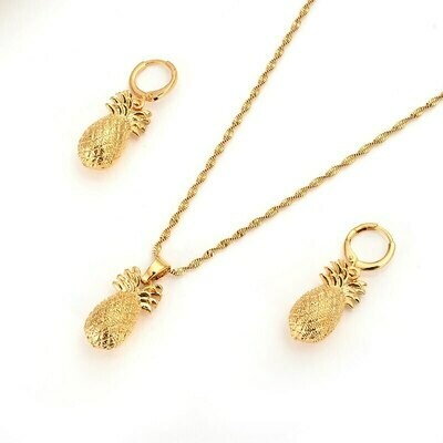 Earrings Ethiopian Jewelry-Pendant-Chain Bijoux Gifts Gold-Color-Set Bride Wedding-Bridal