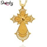 Cross-Necklace Ethiopian Sudan Nigeria Shamty Jwelery No-Stone Gold-Color African Eritrea