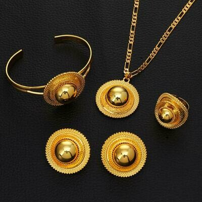 Jewelry-Sets Habesha Ethiopian Traditional Africa Wedding Gold-Color Women&#39;s Festival