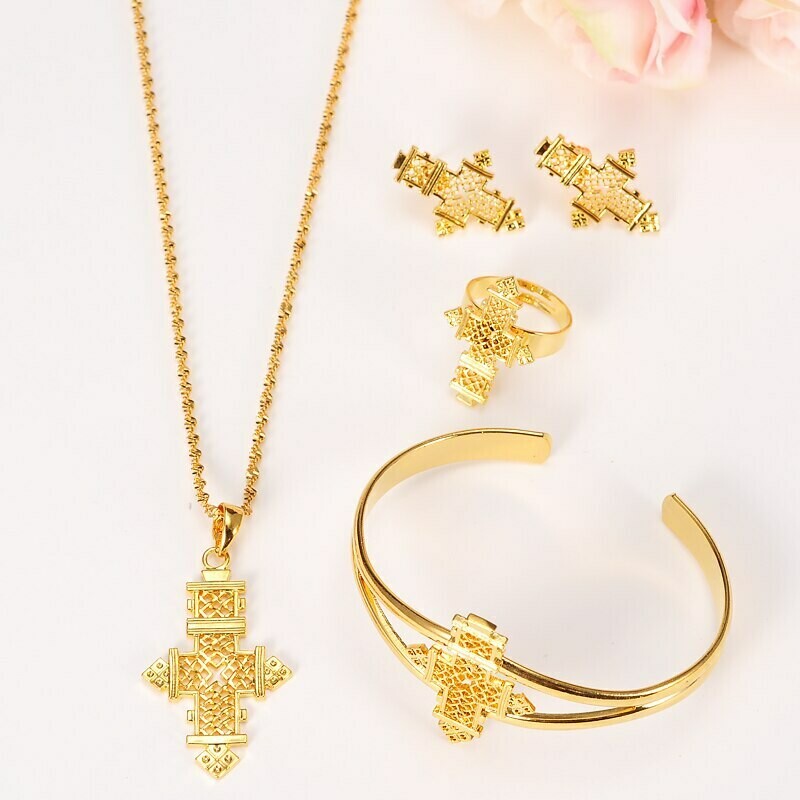 Cross-Sets Traditional Eritrea/habesha-Jewelry African Women Bangrui for Holiday Party