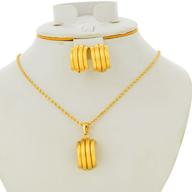Earrings Jewelry-Sets Africa-Ethiopian-Statement Bridal Gold-Color Sudan/nigerian-Pendant