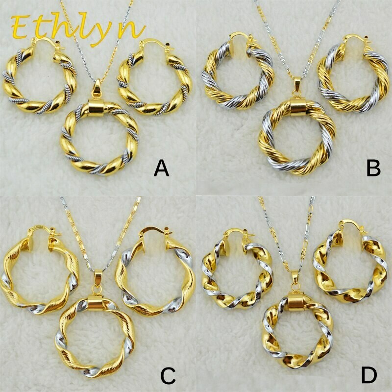 Earrings-Sets Jewelry Necklace Ethiopian African/eritrean Ethlyn Gold-Color Women New-Arrival