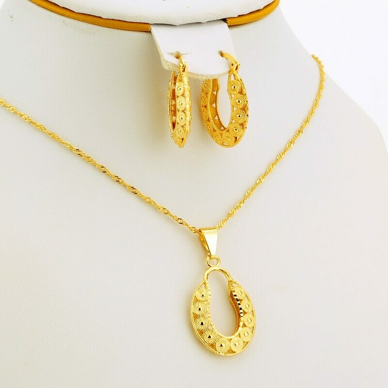 Jewelry-Sets Wedding-Gift Necklace Earrings Africa Nigerian Women Arab Jhplated