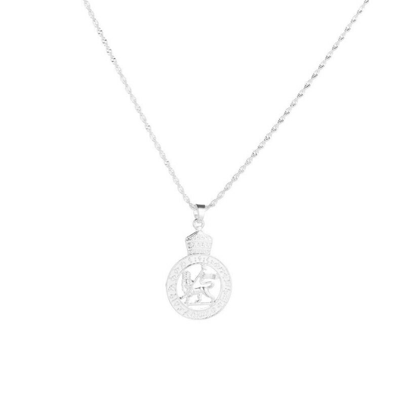 Pendant Necklace Jewelry Ethiopian Lion Silver-Color Arab Wedding-Party African Middle-Eastern