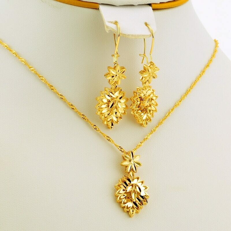 Jewelry-Sets Ethiopian Gifts Bride Dubai African-Accessories Pendant/earrings Wedding