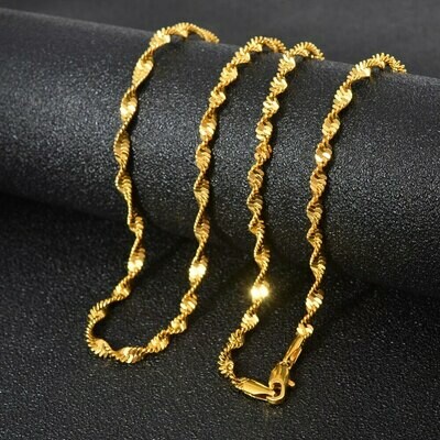 Anniyo 45cm/50cm/60cm Ethiopian Chain Necklaces for Women Gold Color Chain Fashion Africa