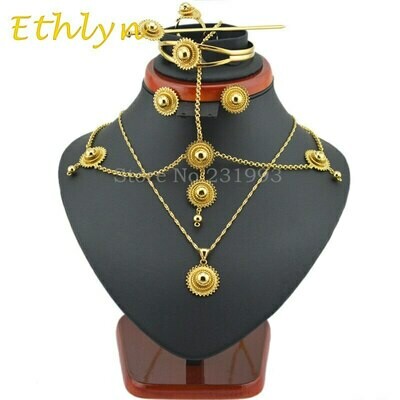 Jewelry-Sets Ethiopian Traditional Gold Famous-Brand Bridal-Habesha Ethlyn Wedding Setss48