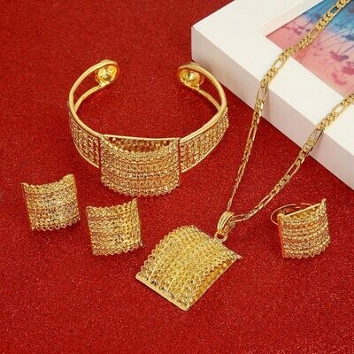 Earring-Ring Bangle Jewelry-Set Pendant Necklace Eritrea-Habesha-Sets Ethiopian Bride