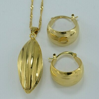 Jewelry-Set Ethiopian African Earring Pendant Necklace Bridal Gold-Color Women Arab Wedding